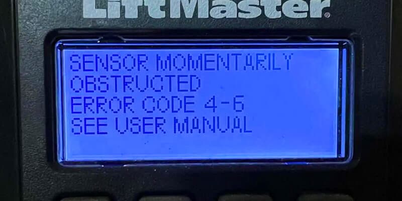 LiftMaster Error Code 4 6