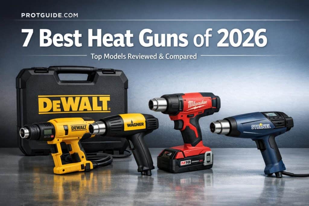High-quality heat guns from DeWalt and Milwaukee for paint removal, shrink wrap, and craft applicati.