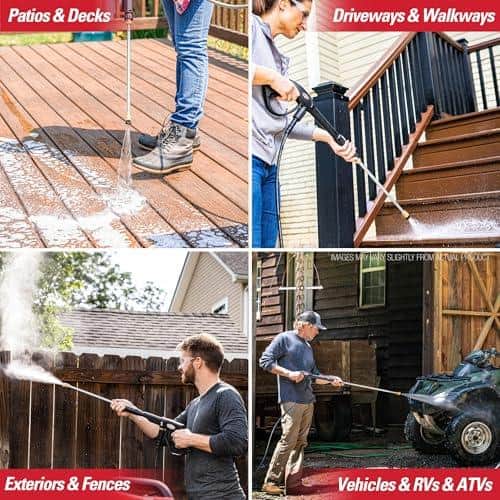 Simpson 3400 PSI Gas Pressure Washer, 2.5 GPM Residential Power Washer, Cold Water, 25' Hose, Clean Machine, 49-State Compliant (CM61083)