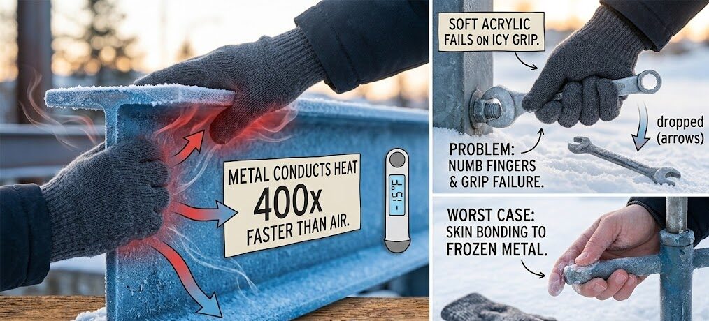 Protective Winter Work Gloves for Metal Handling.