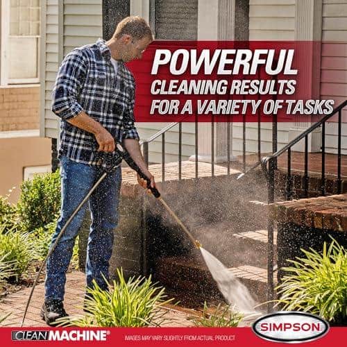 Simpson 3400 PSI Gas Pressure Washer, 2.5 GPM Residential Power Washer, Cold Water, 25' Hose, Clean Machine, 49-State Compliant (CM61083)