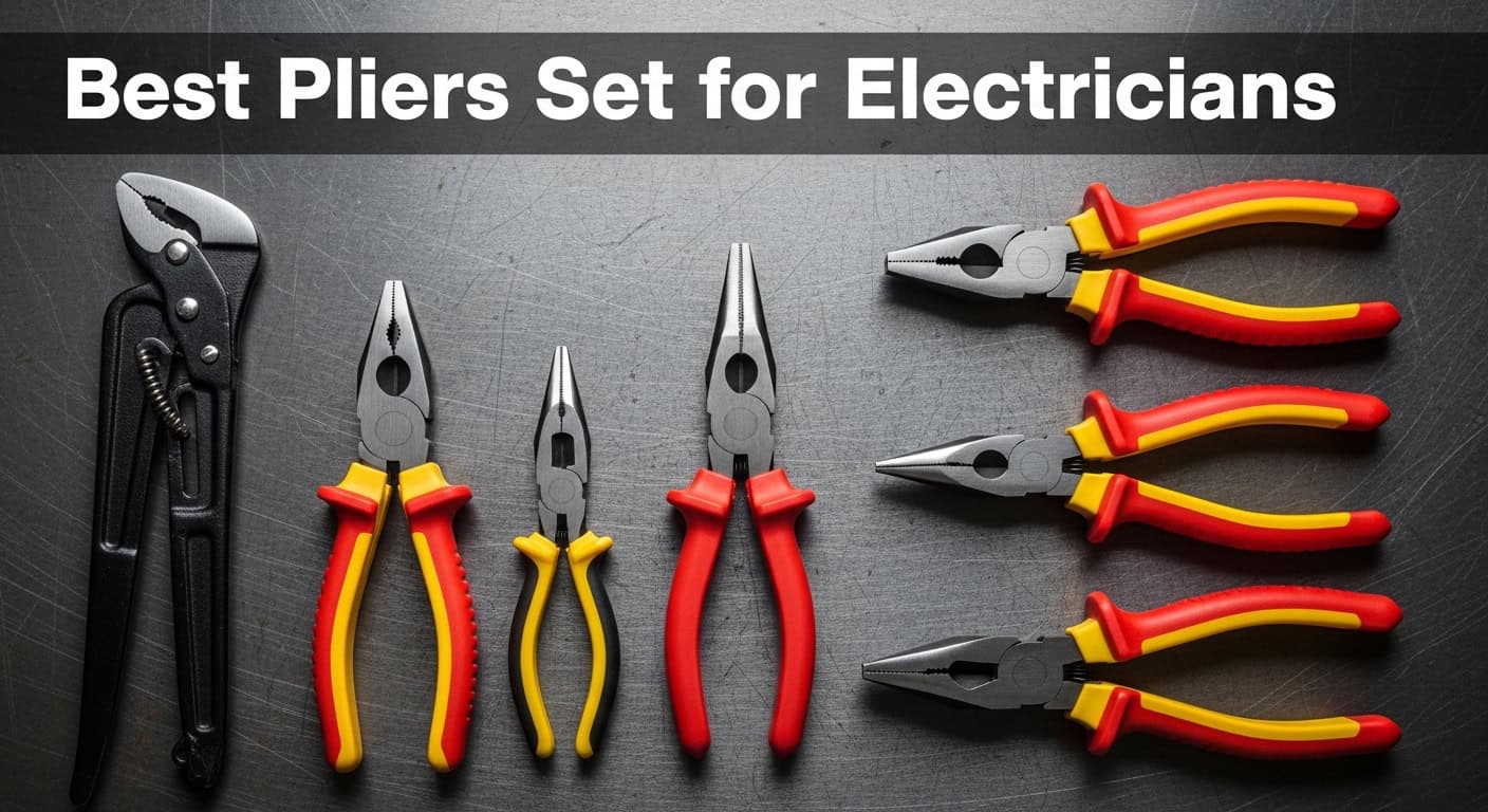 High-quality electrician pliers set with various tools for electrical work.