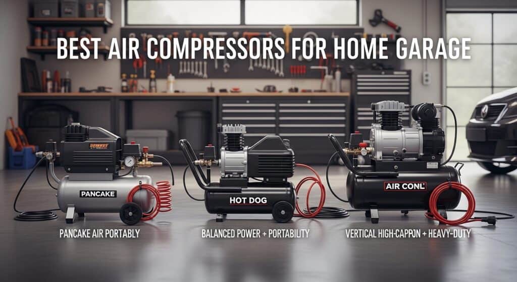 High-quality air compressors ideal for home garage use and DIY projects.