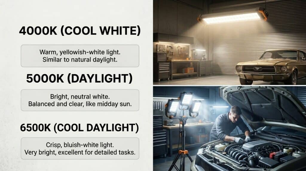 Color Temperature — 4000K vs. 5000K vs. 6500K