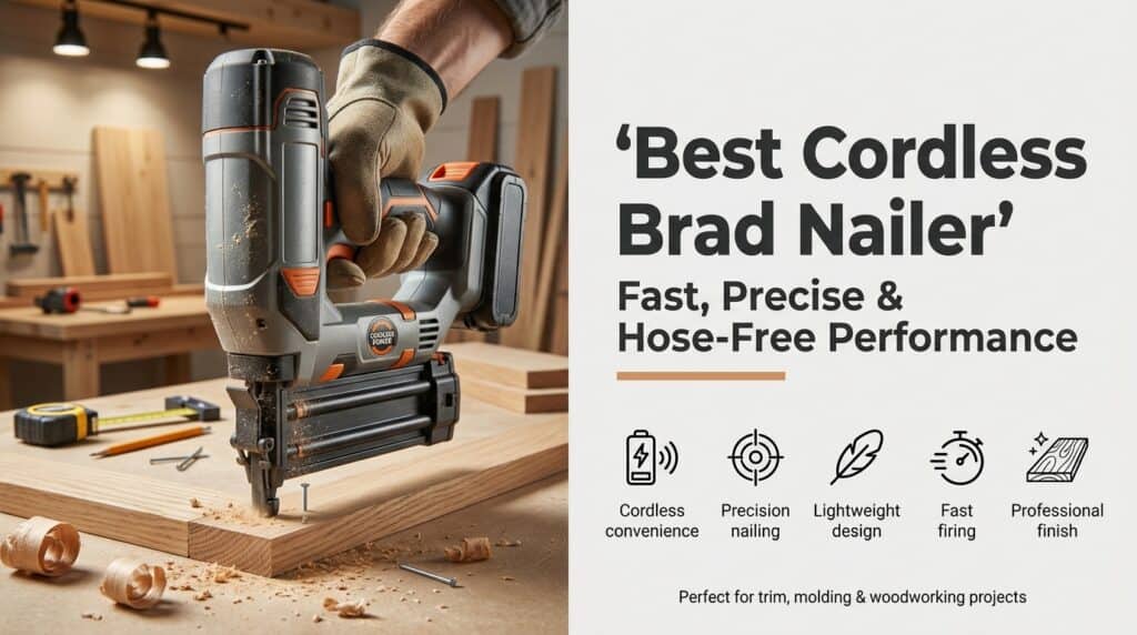 Cordless brad nailer for woodworking and trim projects in 2026.