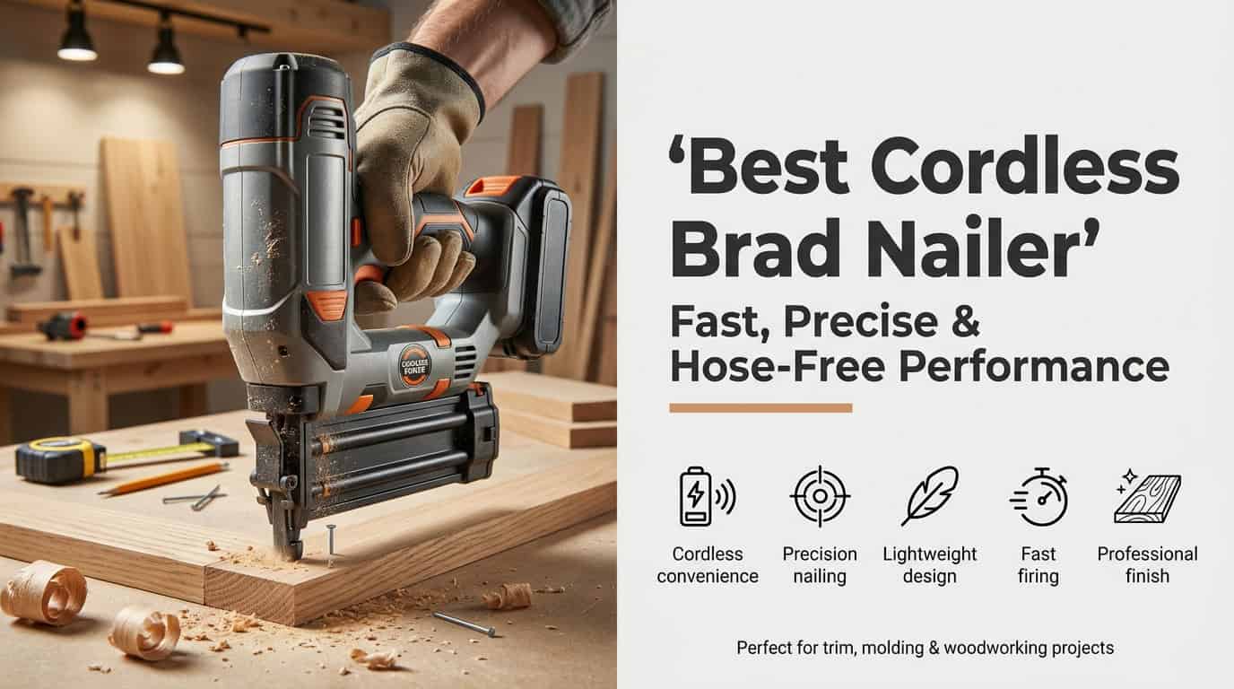 Cordless brad nailer for woodworking and trim projects in 2026.
