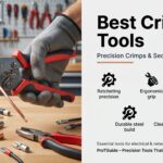 Electrical crimper tool with ergonomic grip and durable steel build for secure connections.