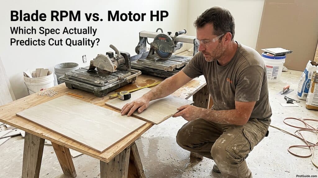 Comparison of blade RPM and motor horsepower for cut quality.