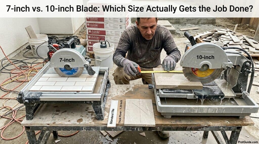Comparing 7-inch and 10-inch blades to determine which size is more effective for various cutting ta.
