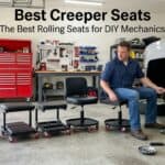 Comfortable rolling creeper seats for auto repair and maintenance.