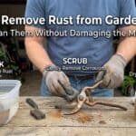 How to remove rust from garden tools without damaging the metal.