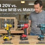 Comparison of DeWalt, Milwaukee, and Makita cordless drills for power tools.
