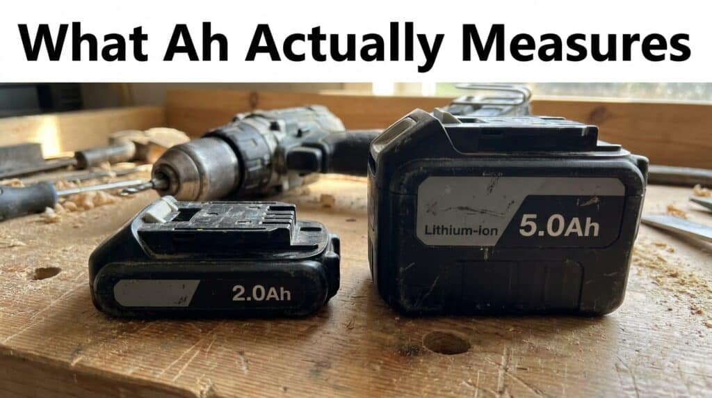 Comparison of 2Ah and 5Ah tool batteries for power tools.
